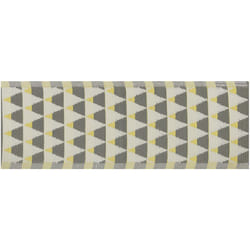 Beliani - Tapis Extérieur et Intérieur Polyvalent Gris et Jaune en Polypropylène Motif Triangles pour Salon ou Terrasse Modernes 60 x 105 cm