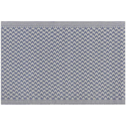 Beliani - Tapis d'Extérieur Motif Zigzag 60 x 90 cm en Polypropylène Bleu et Blanc Mango