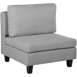Module Fauteuil pour Canapé Modulable ou à Utiliser Séparement Tapissé en Tissu Gris Clair de Qualité pour Salon Moderne et Scandinave Beliani