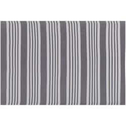Beliani - Tapis Extérieur et Intérieur Gris en Polypropylène Motif à Rayures Idéal pour Salon ou Terrasse au Style Boho Moderne 120 x 180 cm