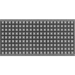 Beliani - Tapis Extérieur et Intérieur Noir et Blanc en Polypropylène Motif de Croix Idéal pour Salon ou Terrasse au Style Scandinave 90 x 180 cm