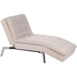 Beliani - Chaise Longue Méridienne en Velours Beige avec Dossier 5 Positions de Réglage et Option Couchage pour Salon au Style Rétro Glamour