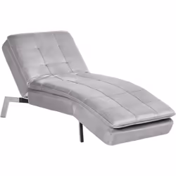Chaise longue en velours gris clair avec 5 positions de réglage du dossier. Cette chaise longue est un meuble véritablement u ...