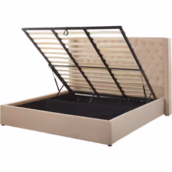 Lit avec rangement sous le sommier. Ajoutez une touche de glamour à votre chambre à coucher avec cet élégant cadre de lit. La ...