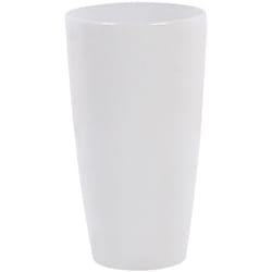 Beliani - Haut Pot de Fleurs Cache-pot Rond 32 cm de Diamètre en Mélange de Pierre Blanc Idéal pour Extérieur et Intérieur Glamour Chic et Moderne
