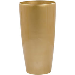 Beliani - Haut Pot de Fleurs Cache-pot Rond 40 cm de Diamètre en Mélange de Pierre Doré Idéal pour Extérieur et Intérieur Glamour Chic et Moderne