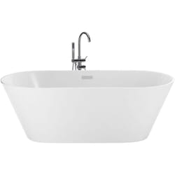 Beliani - Baignoire Moderne Acrylique 150 x 75 cm Autoportante Forme Ovale Système de Trop-Plein Blanche Havana