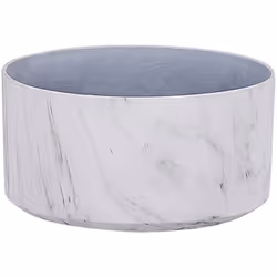 Pot de fleurs cache-pot décoratif rond 43 cm effet marbre blanc. Embellissez votre extérieur ou votre intérieur avec ce pot d ...