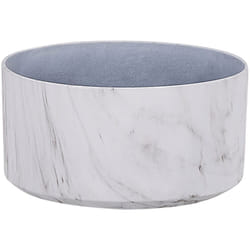 Pot de Fleurs Cache-pot Rond 43 cm de Diamètre en Mélange de Pierre Effet Marbre Blanc Idéal pour Extérieur et Intérieur Glamour et Moderne Beliani