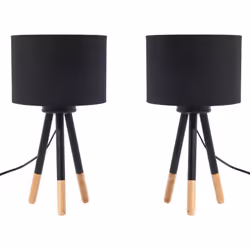 Lampe de chevet scandinave noire. Conçu dans un style simple et des couleurs basiques, ce set de lampes d'ambiance convient p ...