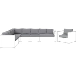 Beliani - Set de Housses pour Salon de Jardin en Polyester Gris uv Résistantes à Zip xxl
