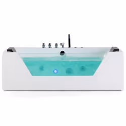 Baignoire balnéo blanche 153 cm avec LED SAMANA