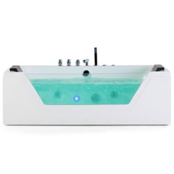 Baignoire balnéo blanche 153 cm avec LED SAMANA
