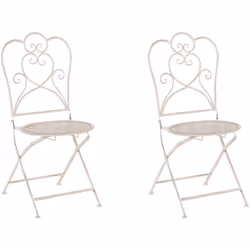 Sièges d'extérieur. Profitez pleinement de votre terrasse ou jardin grâce à ces chaises d'une nuance classique de beige et bl ...