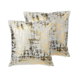 Lot de 2 coussins 45 x 45 cm au motif abstrait doré GARDENIA
