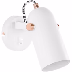 Applique murale blanche au style minimaliste et industriel avec abat-jour. Cette applique industrielle pratique s'intègre fac ...