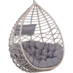 Fauteuil œuf suspendu en polyrotin. Remplacez un fauteuil traditionnel par cette chaise balançoire en rotin PE dans votre esp ...