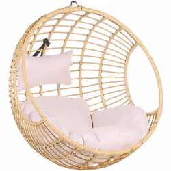 Fauteuil œuf suspendu en polyrotin. Remplacez un fauteuil traditionnel par cette chaise balançoire en rotin PE dans votre esp ...