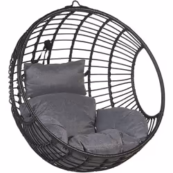 Fauteuil œuf suspendu en polyrotin. Remplacez un fauteuil traditionnel par cette chaise balançoire en rotin PE dans votre esp ...