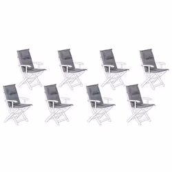 Lot de 8 coussins en tissu gris graphite pour chaises de jardin MAUI