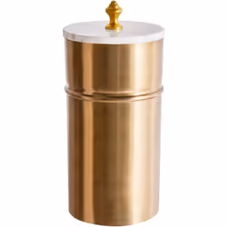 Boîte déco cylindrique en acier doré avec couvecle en pierre. Ajoutez un accent glamour à votre salon ou salle de bain avec c ...