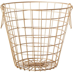 Beliani - Corbeille Métallique Panier à Linge en Acier Filaire Doré avec 2 Poignées Pratiques Design Tendance pour Intérieurs Modernes et Industriels