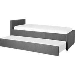 Lit Simple Gigogne en Tissu Gris Foncé 80 x 200 cm Elégant et Minimaliste pour Chambre au Style Contemporain ou Moderne Beliani