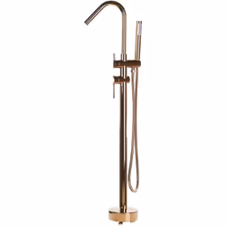 Robinet autoportant. Ce mitigeur de douche moderne convient à toutes les baignoires autoportantes. Grand et élancé, il est él ...
