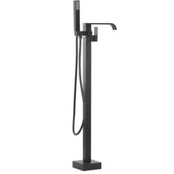 Robinet Mitigeur sur Pied en Zinc et Laiton Noir Mat Intérieur Industriel Niagara