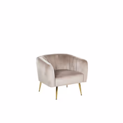 Fauteuil - BELIANI - LACONIA - Velours - Beige - Vintage