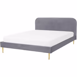 Lit deux places classique. Rehaussez le look de votre chambre avec ce lit rétro et minimaliste. Son revêtement en velours de  ...