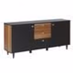 Commode noire et bois foncé KURO