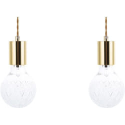 Beliani - Lampe Suspension Déco en Verre Effet Cristal et Métal Doré G9 28W en Forme d'Ampoule Éclairage Design Ambiant pour Intérieurs Glamour