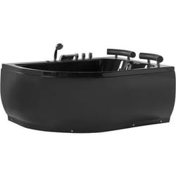 Beliani - Baignoire balnéo noire angle côté gauche avec LED PARADISO
