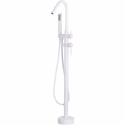 Robinet autoportant. Ce mitigeur de douche moderne convient à toutes les baignoires autoportantes. Grand et élancé, il est él ...