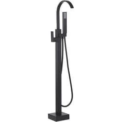 Beliani - Robinetterie sur Pied Acier Zinc et Laiton Noir Mat 112 cm Facile à Entretenir Ribbon