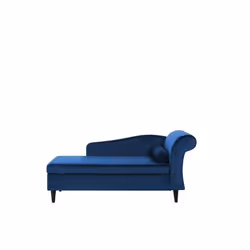 Beliani - Chaise longue côté droit en velours bleu LUIRO