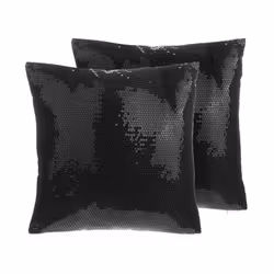 Lot de 2 coussins noirs avec paillettes 45 x 45 cm ASTER