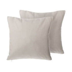 Lot de 2 coussins décoratifs beiges texture lin 45 x 45 cm GAURA