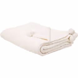 Plaid à pompons - couvre lit ultra doux 150 x 200 cm blanc cassé. Un plaid moelleux et ultra doux est un accessoire indispens ...