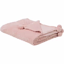 Plaid à pompons - couvre lit ultra doux 150 x 200 cm rose. Un plaid moelleux et ultra doux est un accessoire indispensable de ...