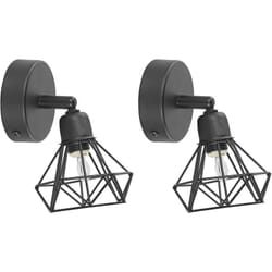 Beliani - 2 Lampes Murales Appliques en Métal Noir Mat avec Abat-jour Cage Diamant G9 Max 20W pour Éclairage de Salon ou Chambre Style Moderne