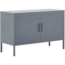 Buffet Moderne Industriel en Acier Gris Durable et Design avec 2 Portes Beliani