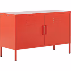 Armoire de rangement industrielle en acier rouge design et durable. Améliorez votre espace de vie ou votre bureau à domicile  ...