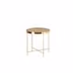 Beliani - Table appoint marron et dorée ronde ø40 cm LUCEA