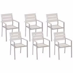 Lot de 6 chaises de jardin blanches VERNIO