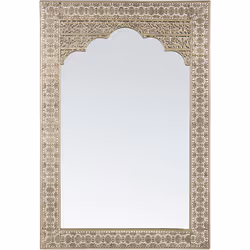 Miroir mural de style oriental en métal doré ajouré . Ajoutez une ambiance orientale à votre décoration avec ce miroir mural  ...