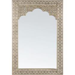 Beliani - Miroir Mural de Style Oriental avec Cadre Retangulaire en Métal Doré Ajouré pour Salon, Entré ou Salle à Manger