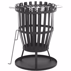 Brasero de jardin au style moderne avec fonction barbecue. Ce brasero d'extérieur très esthétique remplit une fonction de cha ...