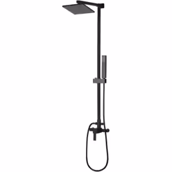 Colonne de douche noir mat avec pommeau carré et robinet mitigeur. Une colonne de douche doit avant tout être pratique, mais  ...